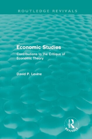 Cover of Economic Studies (Routledge Revivals)