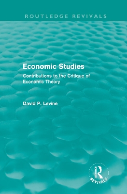 Book cover for Economic Studies (Routledge Revivals)