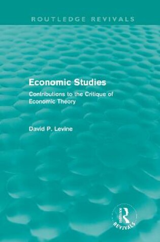 Cover of Economic Studies (Routledge Revivals)