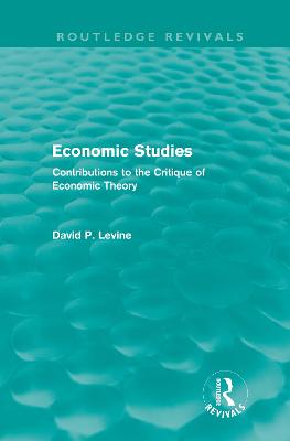 Cover of Economic Studies (Routledge Revivals)