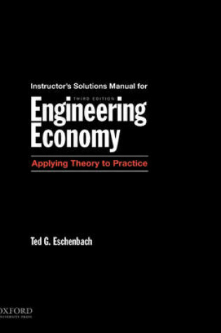 Cover of Solutions Manual for Engineering Economy, Applying T, 3rd Ed