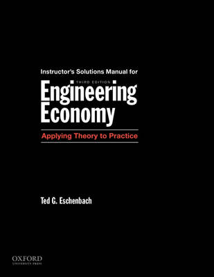 Book cover for Solutions Manual for Engineering Economy, Applying T, 3rd Ed