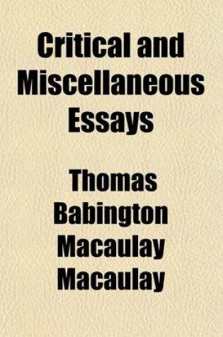 Cover of Critical and Miscellaneous Essays (Volume 5)