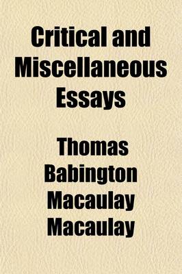 Book cover for Critical and Miscellaneous Essays (Volume 5)