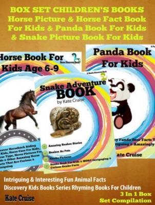 Book cover for Box Set Children's Books: Horse Picture & Horse Fact Book for Kids & Panda Book for Kids & Snake Picture Book for Kids: 3 in 1 Box Set