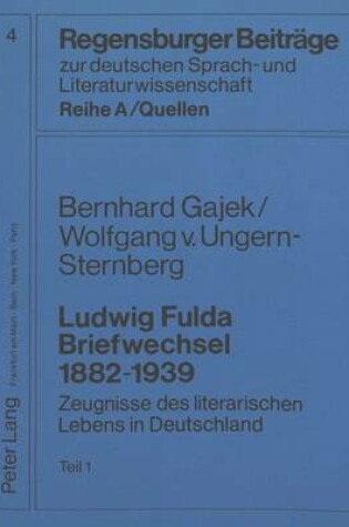 Cover of Ludwig Fulda. Briefwechsel 1882-1939