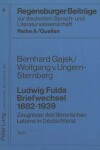 Book cover for Ludwig Fulda. Briefwechsel 1882-1939