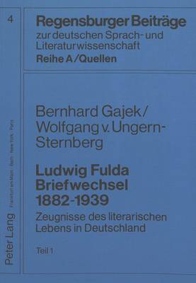 Cover of Ludwig Fulda. Briefwechsel 1882-1939