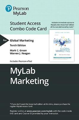 Book cover for Mylab Marketing with Pearson Etext -- Combo Access Card -- For Global Marketing