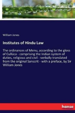 Cover of Institutes of Hindu Law