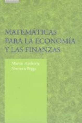 Cover of Matematica para la economia y las finanzas