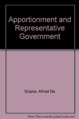 Cover of Apportionment and Representative Government