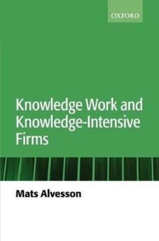 Cover of Knowledge Work and Knowledge-Intensive Firms