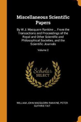 Cover of Miscellaneous Scientific Papers