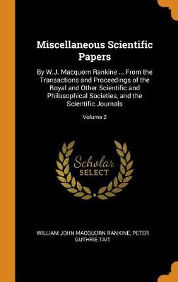 Book cover for Miscellaneous Scientific Papers