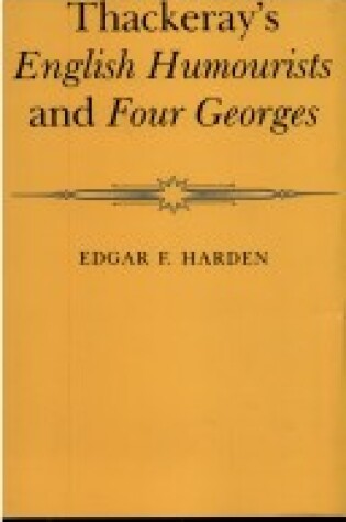 Cover of Thackeray's "English Humourists" and "Four Georges"