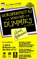 Cover of WordPerfect 6.1 for Windows for Dummies Quick Reference