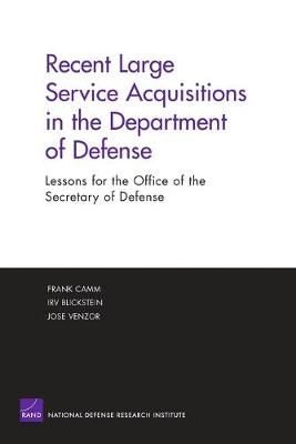 Book cover for Recent Large Service Acquisitions in the Department of Defense