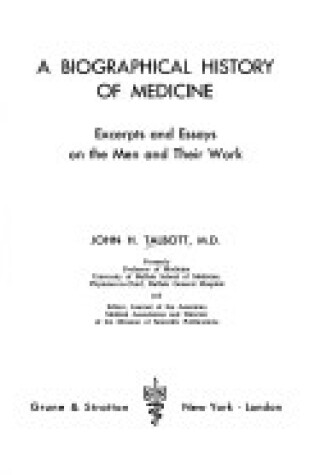 Cover of Biographical History of Medicine