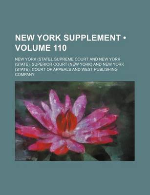 Book cover for New York Supplement (Volume 110)