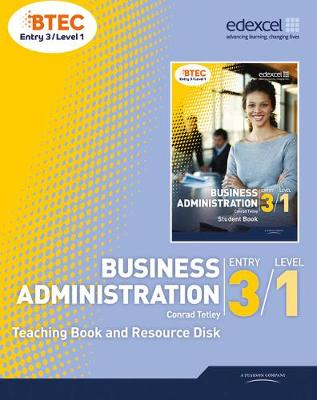 Book cover for BTEC Entry 3/Level 1 Business Administration Teaching Book and Resource Disk