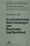 Book cover for Quellenkritische Untersuchungen Zum Kantischen Logikhandbuch