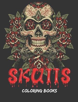 Book cover for skulls coloring books