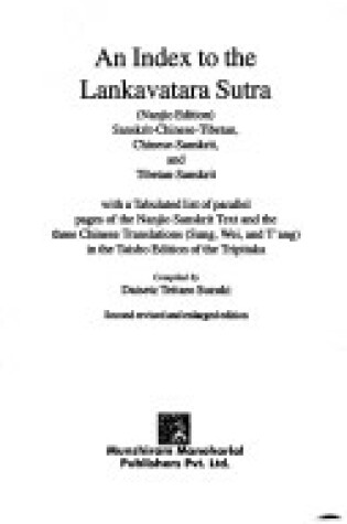 Cover of An Index to the Lankavatra Sutra