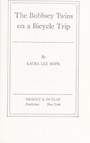 Book cover for Bobbsey Twins 00: On a Bicycle
