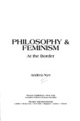 Cover of Philosophy & Feminism