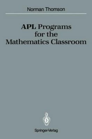 Cover of APL Programs for the Mathematics Classroom