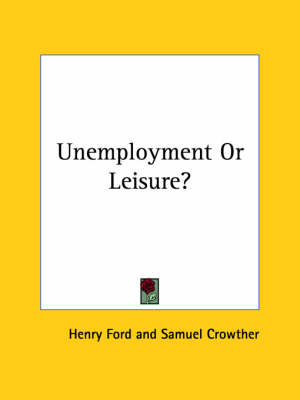 Book cover for Unemployment or Leisure?