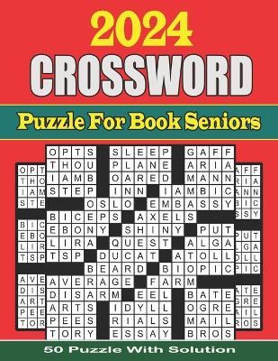 Cover of 2024 Crossword Puzzle Book For Seniors