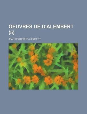 Book cover for Oeuvres de D'Alembert (5)