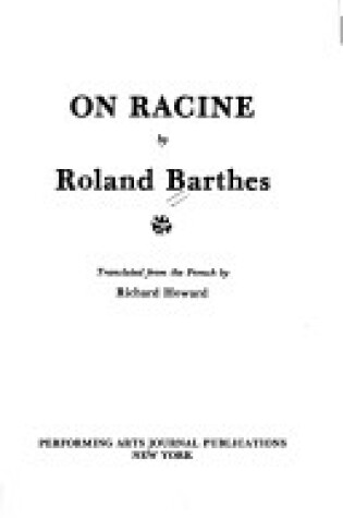 Cover of On Racine
