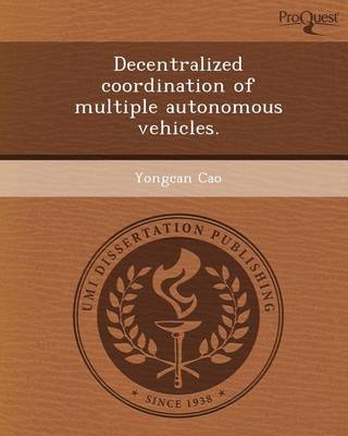 Book cover for Decentralized Coordination of Multiple Autonomous Vehicles