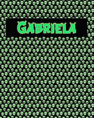 Book cover for 120 Page Handwriting Practice Book with Green Alien Cover Gabriela