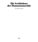 Book cover for Die Architektur Der Donaumonarchie 1867 Bis 1918