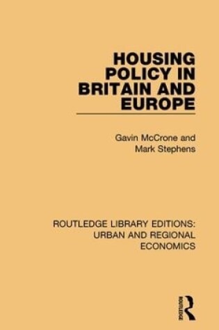 Cover of Housing Policy in Britain and Europe