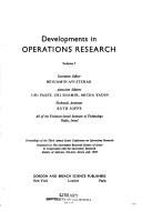 Cover of Developments In Operations Res