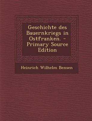 Book cover for Geschichte Des Bauernkriegs in Ostfranken.