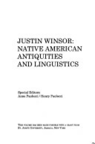 Cover of Native American Antiquities and Linguistics