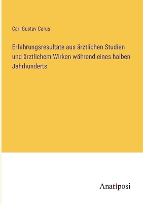 Book cover for Erfahrungsresultate aus ärztlichen Studien und ärztlichem Wirken während eines halben Jahrhunderts