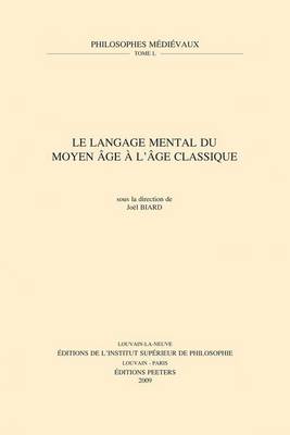 Cover of Le Langage Mental Du Moyen Age a L'Age Classique