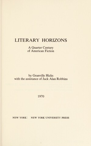 Book cover for Literary Horizons