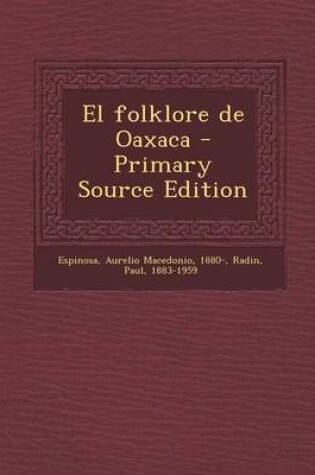 Cover of El folklore de Oaxaca