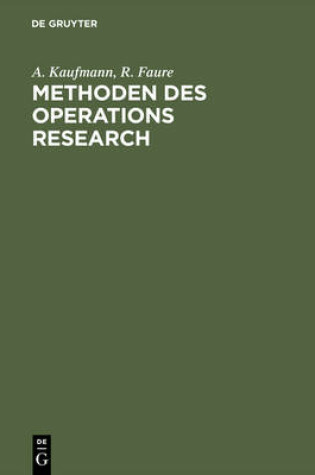 Cover of Methoden des Operations Research