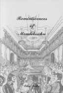 Book cover for Reminiscences of Mendelssohn