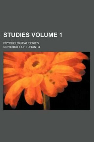 Cover of Studies Volume 1; Psychological Series