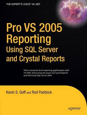 Book cover for Pro VS 2005 Reporting using SQL Server and Crystal Reports